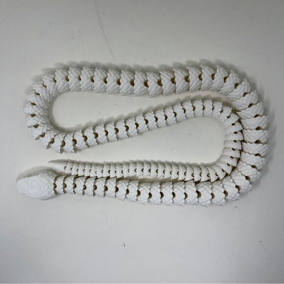 Articulating Snakes 3D Printed 5 Feet Long White Color Décor Gift or Education 6 - Picture 3 of 7